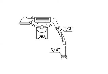 ROMA 304 - Handshower with hose with bracket by RUBINETTERIE STELLA - view 3